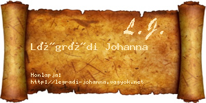 Légrádi Johanna névjegykártya